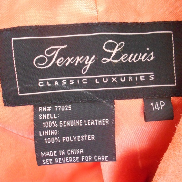 Nwt TERRY LEWIS 14P Coral 100% Leather Jacket Coat - Picture 5 of 5